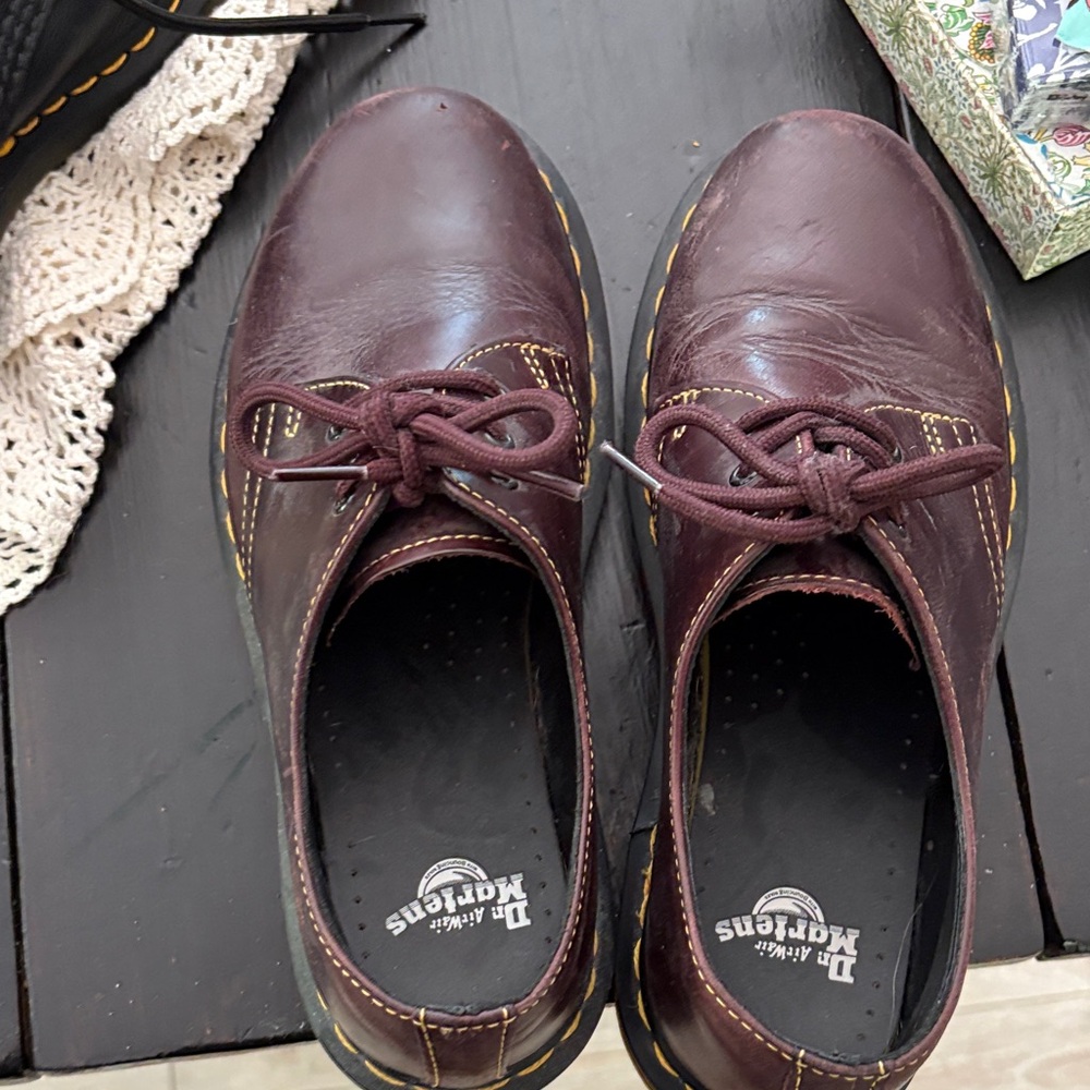 Dr. Martens Men's Dark Brown Leather Oxfords